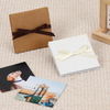 Logotipo personalizado de atacado Kraft Paper Ribbon Nó Dobrando Acordeão Álbum Postal Cartão para Família de Aniversário de Aniversário