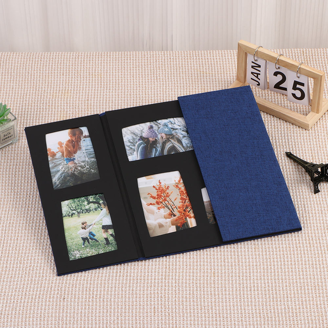 Álbum de fotos de linho de pano personalizado 4x6