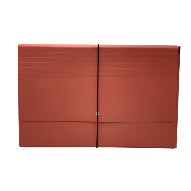 Logotipo personalizado de atacado A4 tamanho 21-bolso Kraft Paper Accordion File Polder com organizador de documentos de bolsa de borracha para escolaridade