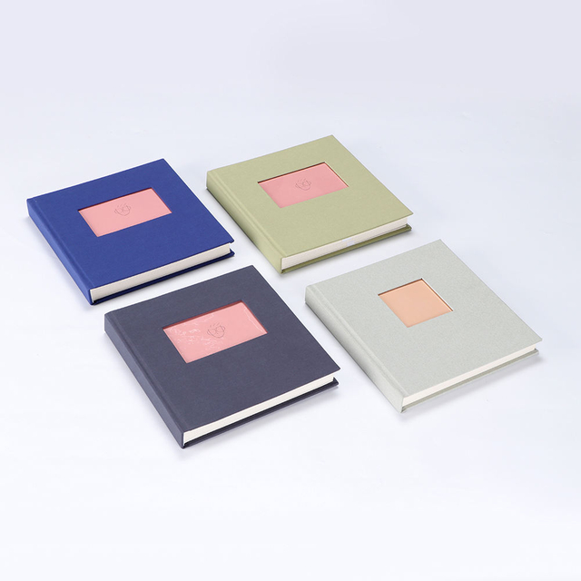 Álbum de fotos DIY Capa de tecido de linho colorido com janela frontal 6x4 Slip-in para casamento de fotos de fotos de família para bebê