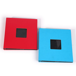 Álbum de fotos de capa dura colorida com design de janela de bolso de 500 para fotos de casamento com logotipo de impressão personalizada de diy slip-in