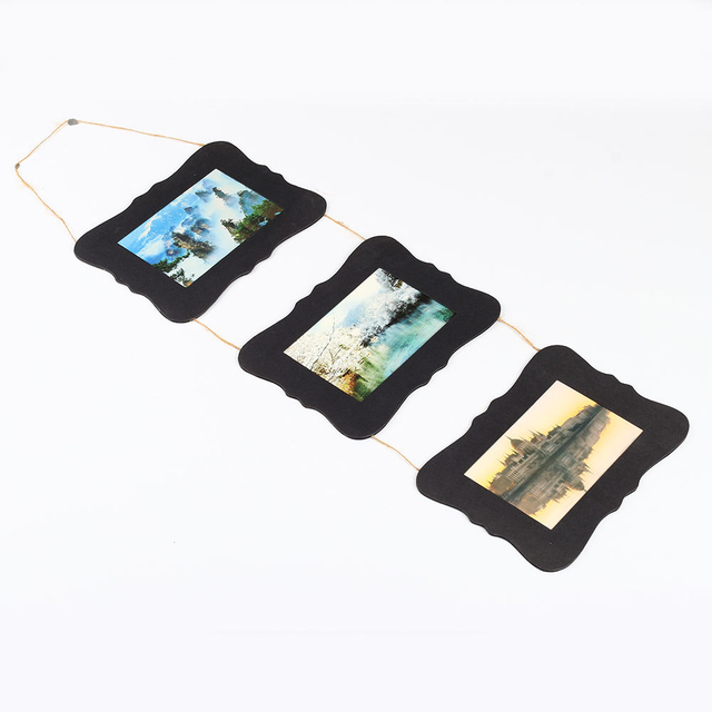 OEM Wholesale 4x6 Hard Cardboard Papel Picture Frames Triple Frame Collage Decor de parede Casamento Baby Photo Álbuns de foto