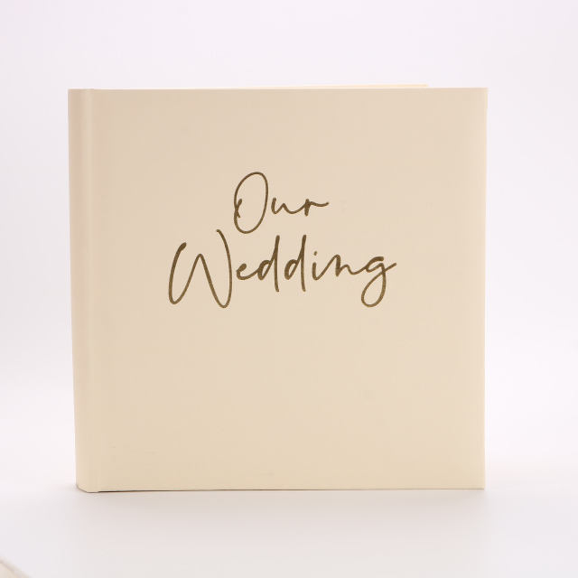 DIY Perfect Bound Paper Foto Album Conjunto de couro PU e papel Glassine para casamento e bebê com impressão de logotipo personalizada