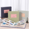 Álbum de fotos DIY Capa de tecido de linho colorido com janela frontal 6x4 Slip-in para casamento de fotos de fotos de família para bebê