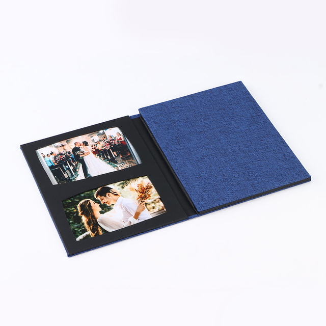 Álbum de fotos de deslizamento 6x4 personalizável com pano colorido de linho de linho dobramento da estação de photo moldura de papel de papel de papel