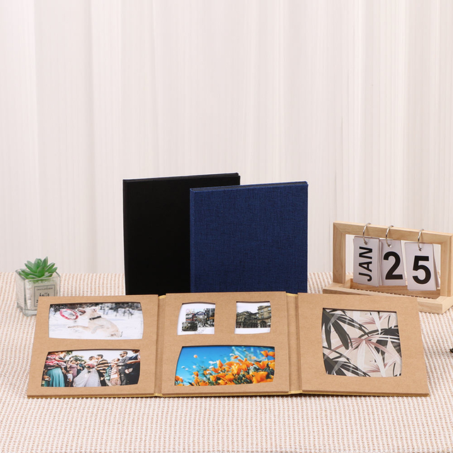 Cliente OEM 6x4 Capinho de pano de linho Álbum fotográfico colorido de papel de papel de papel de papel de casamento de bebê de casamento