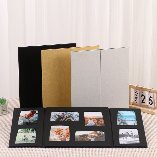 Álbum de fotos de linho de pano personalizado 4x6