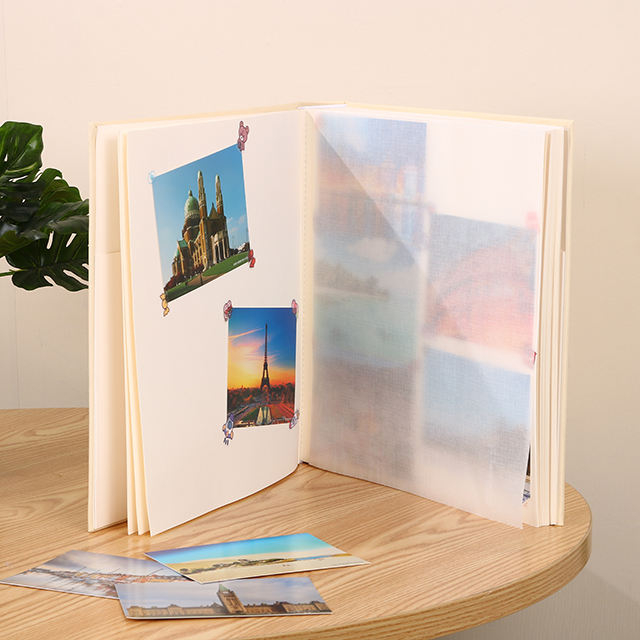 DIY Perfect Bound Paper Foto Album Conjunto de couro PU e papel Glassine para casamento e bebê com impressão de logotipo personalizada