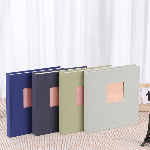 Atacado Personalizar Diy 6x4 Slip-in Front Window Ploth Linen Fabric Colorful Wedding Baby Family Photo Album Livro