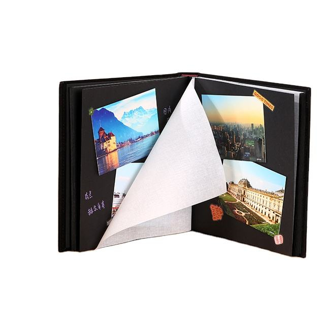 Logotipo personalizado 4x6 DIY Álbum de linho Capa de linho Glassine papel de encadernação Perfeita Vancheta Vibra Livro de Casamento Baby School Fotos