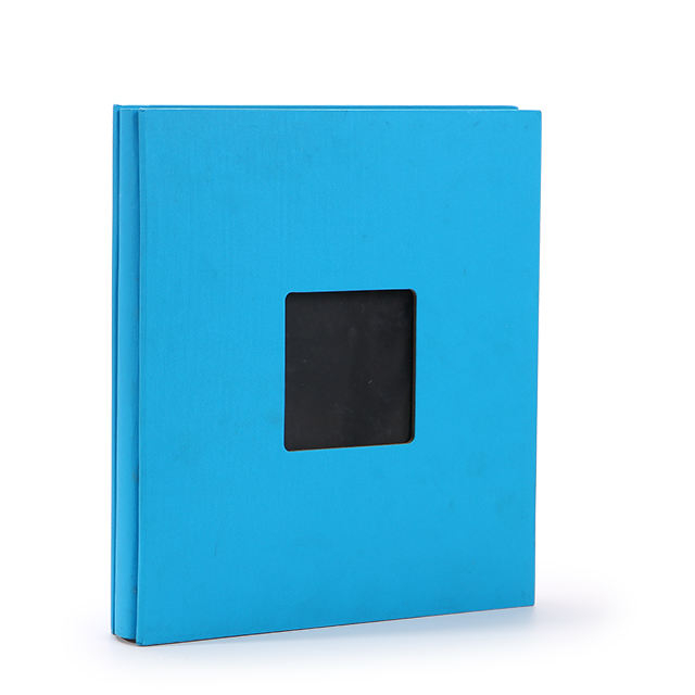 Álbum de fotos de capa dura colorida com design de janela de bolso 500 para fotos de casamentos fotos de logotipo personalizado diy slip-in