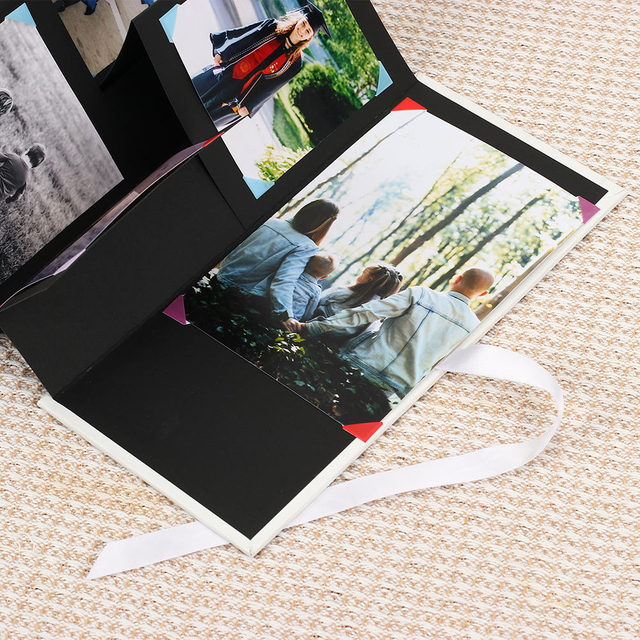 Álbum de fotos feito com capa de papel durável Factory Hot Sale Logo Atacado Folding Colorido para Aniversário e Casamento 1000pcs