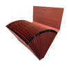 Logotipo personalizado 21-Pocket Kraft Paper Accordion File Pasta A4 Tamanho Escolar Saco da carteira Organizador de documentos Arquivo de borracha de borracha