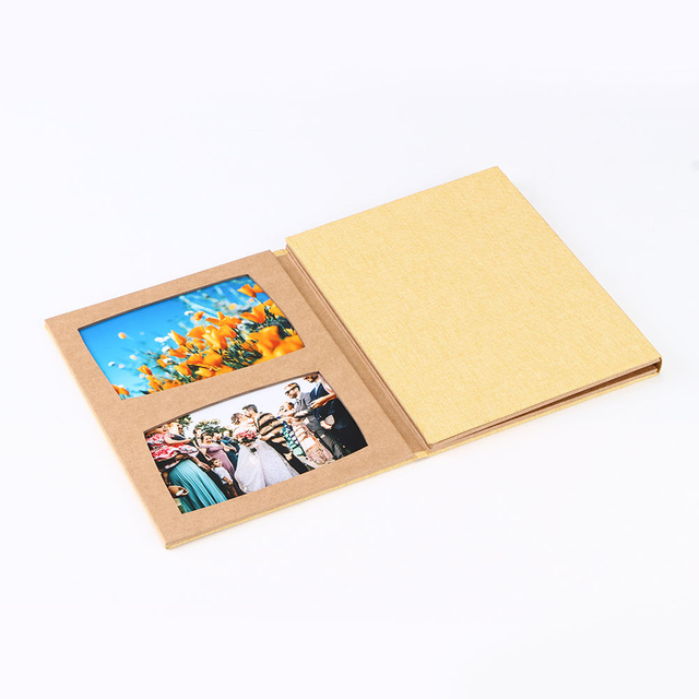 Álbum de fotos dobrável de 6x4 personalizável com tampa de pano de linho colorido da estação dobrável quadro de papel de graduação
