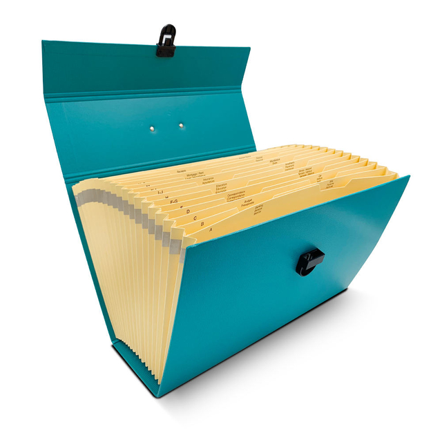 19 Pockets A4 Size a caixa de acordeão Expandora Caixa de pasta personalizada Organizador de documentos de papel com alça para uso da escola de escritório