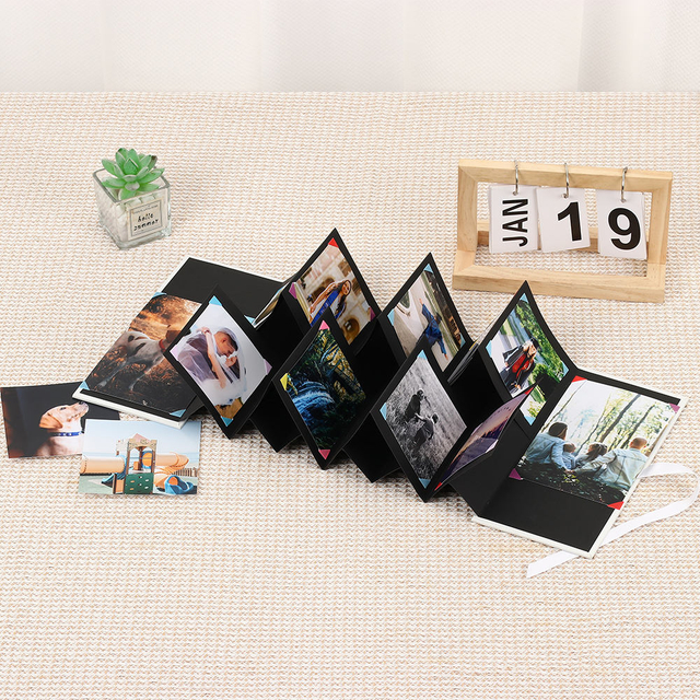 Álbum de fotos feito com capa de papel durável Factory Hot Sale Logo Atacado Folding Colorido para Aniversário e Casamento 1000pcs