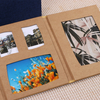 Álbum de fotos de deslizamento 6x4 personalizável com pano colorido de linho de linho dobramento da estação de photo moldura de papel de papel de papel