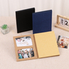 Álbum de fotos dobrável de 6x4 personalizável com tampa de pano de linho colorido da estação dobrável quadro de papel de graduação