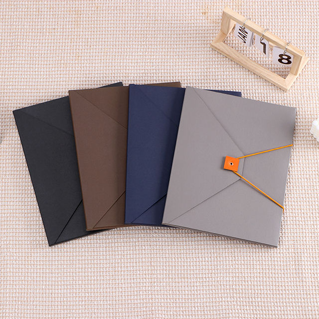 Pasta Duplex A4 Tamanho elegante Pastas de arquivo feitas de papelão e fechadas com elástico em arquivo de expansão de cores contrastante