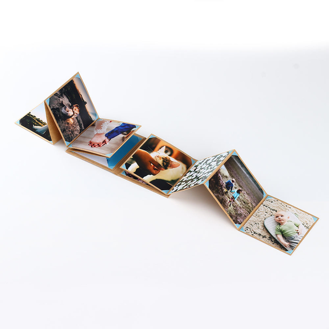 Hot Sale Wholesale Kraft Paper Ribbon Knot Gold Stamping Dobração do álbum Foto Album Formatura Aniversário