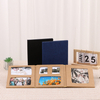 Álbum de fotos de deslizamento 6x4 personalizável com pano colorido de linho de linho dobramento da estação de photo moldura de papel de papel de papel