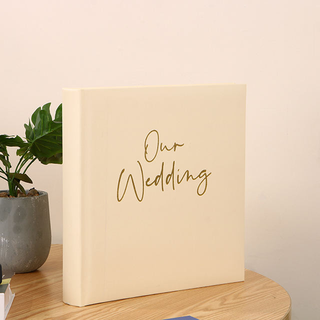 DIY Perfect Bound Paper Foto Álbum para casamento e bebê com couro PU e impressão de logotipo de papel Glassine disponível