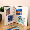 Álbum de fotos de papelão branco de papel branco feito com encadernação em espiral e capa de pano para casamentos e fotos de fotos de fábrica alvo de fábrica