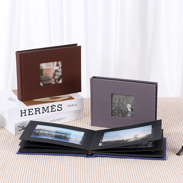 LOGO LOGO Custom OEM Pequeno 4x6 Tecido Cover de linho papel Material Casamento bebê Fotos de família