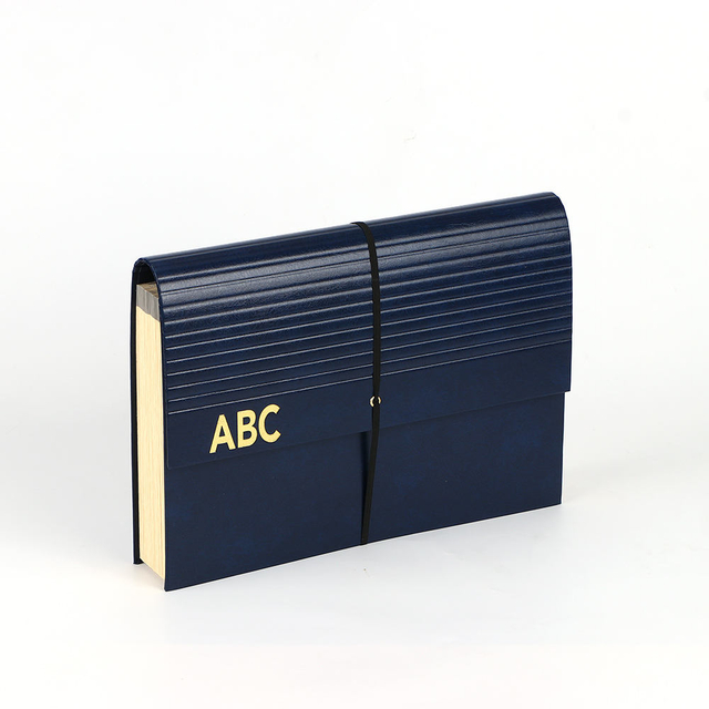 Pasta de arquivo em expansão de 24 bolsos OEM A4 CAPA PU CAPELA CAPATIVA DE CAPELA HUD
