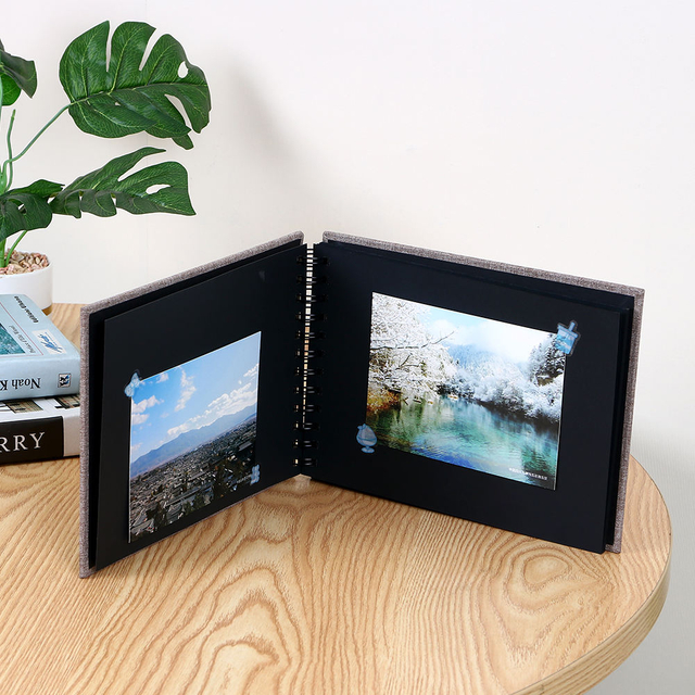 Álbum de fotos de linho de linho de papelão limitado de fio