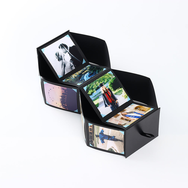Álbum de fotos de explosão pop-up de OEM ODM de alta qualidade papel de papelão hard cardeira 10x10 formato 16 fotos casamentos presentes