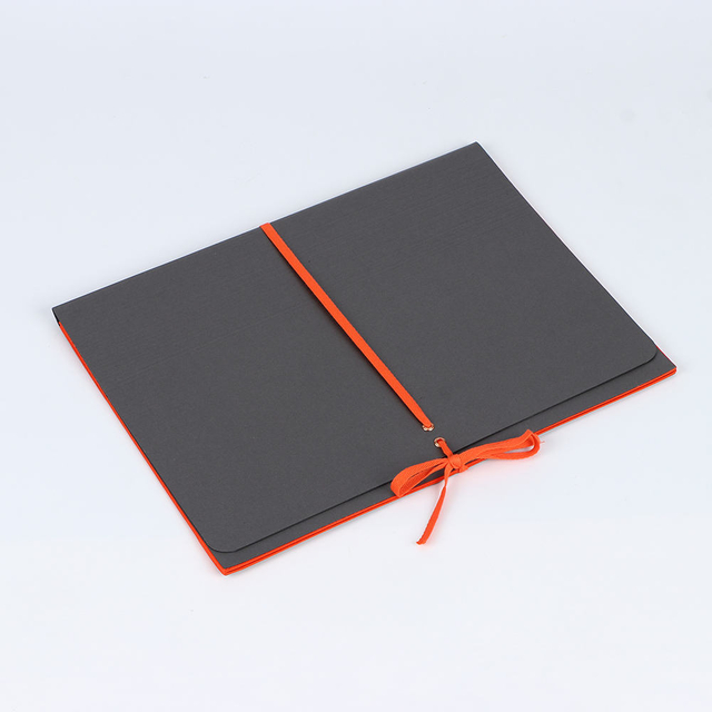 Organizador de documentos de logotipo personalizado A4 Size Office & School Stationery com capa de pano e fechamento de fita para organizador de documentos